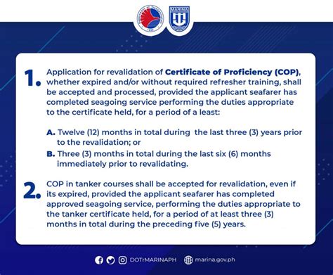 MARINA releases updated guidelines on revalidation .